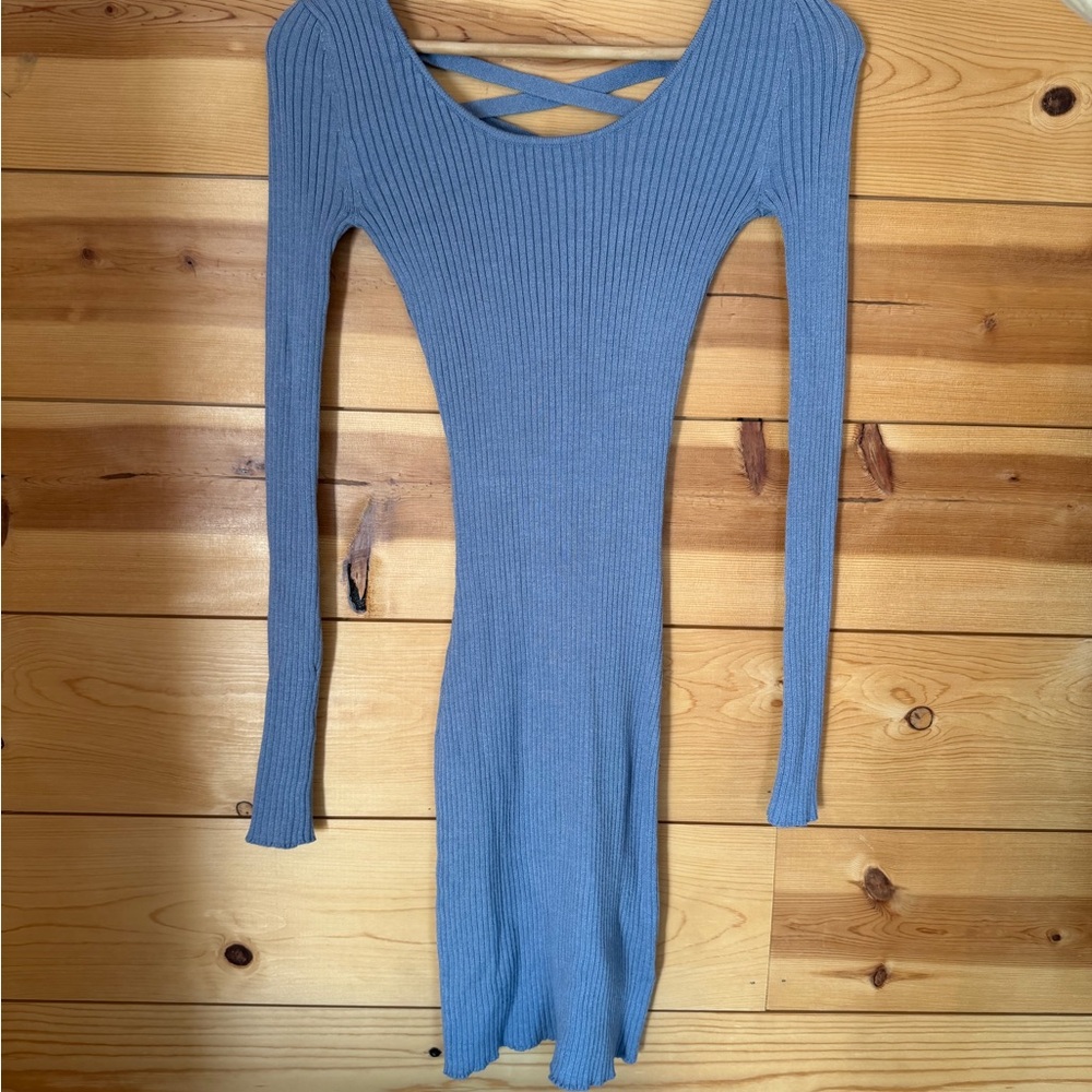 Derek Heart Blue Long Sleeve Dress